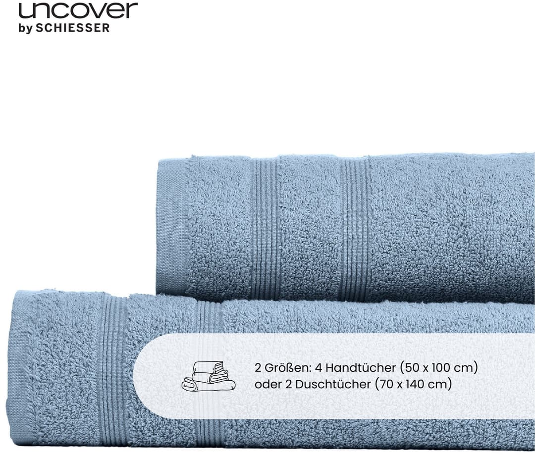 uncover by SCHIESSER Handtücher Brooklyn | Blau