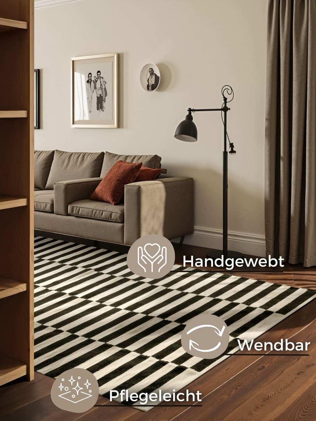 HANSE Home Wollteppich Vika | Schwarz