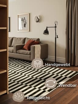 HANSE Home Wollteppich Vika | Schwarz