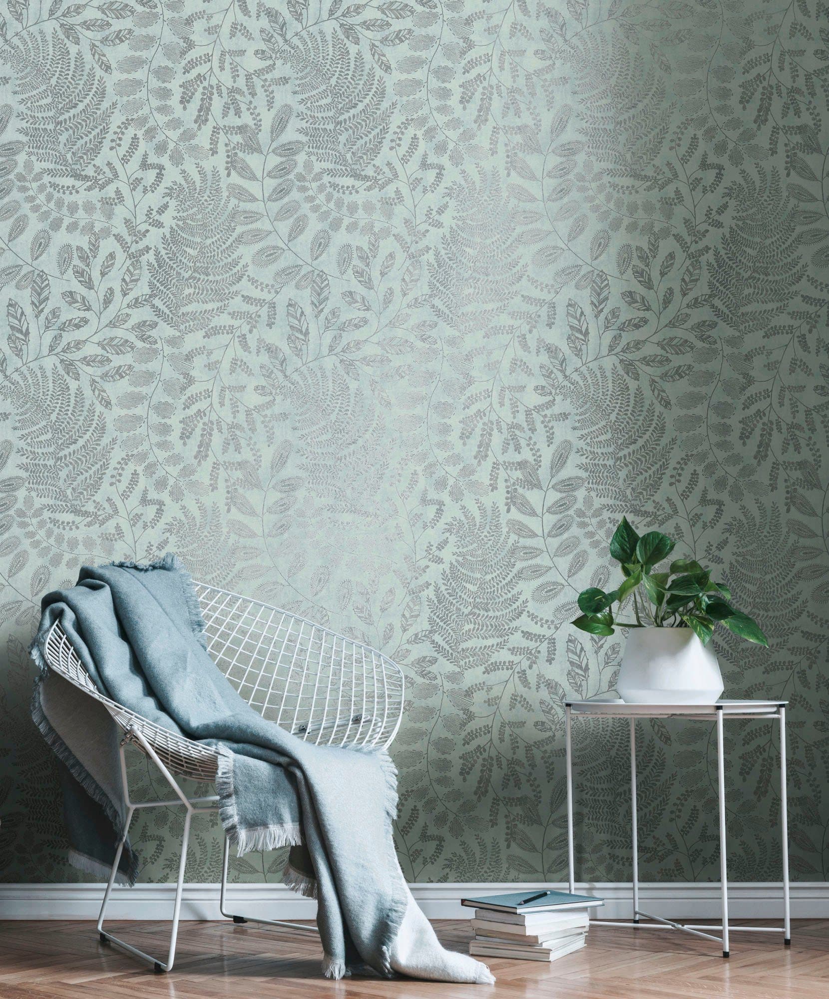 A.S. Création Vliestapete THE BOS Blätter Floral | Grün