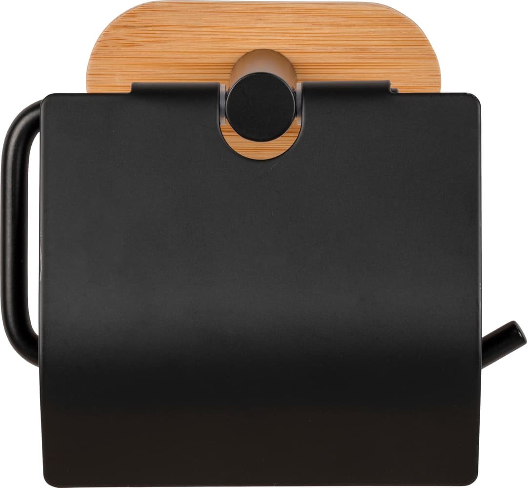 WENKO Toilettenpapierhalter Turbo-Loc® Orea Bamboo | Schwarz