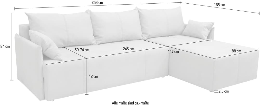 COLLECTION AB Ecksofa CAB L-Form | Beige