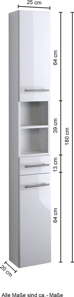 welltime Hochschrank Venedig | Weiß
