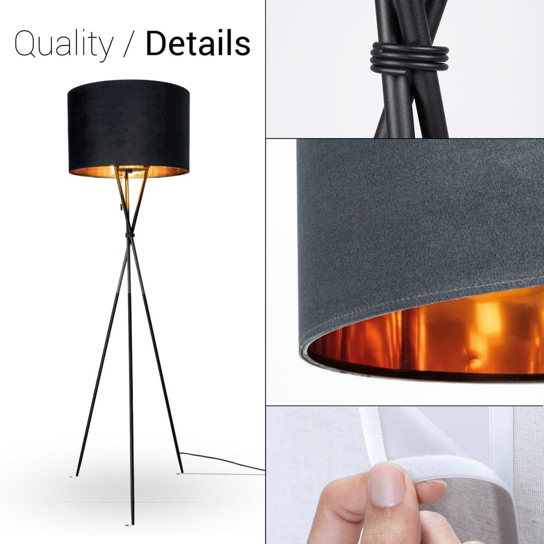 Paco Home Stehlampe Kate | Schwarz