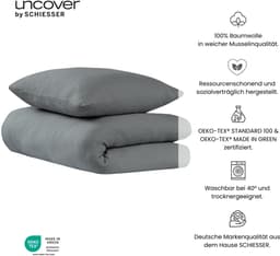 uncover by SCHIESSER Bettwäsche Lennox | Grau