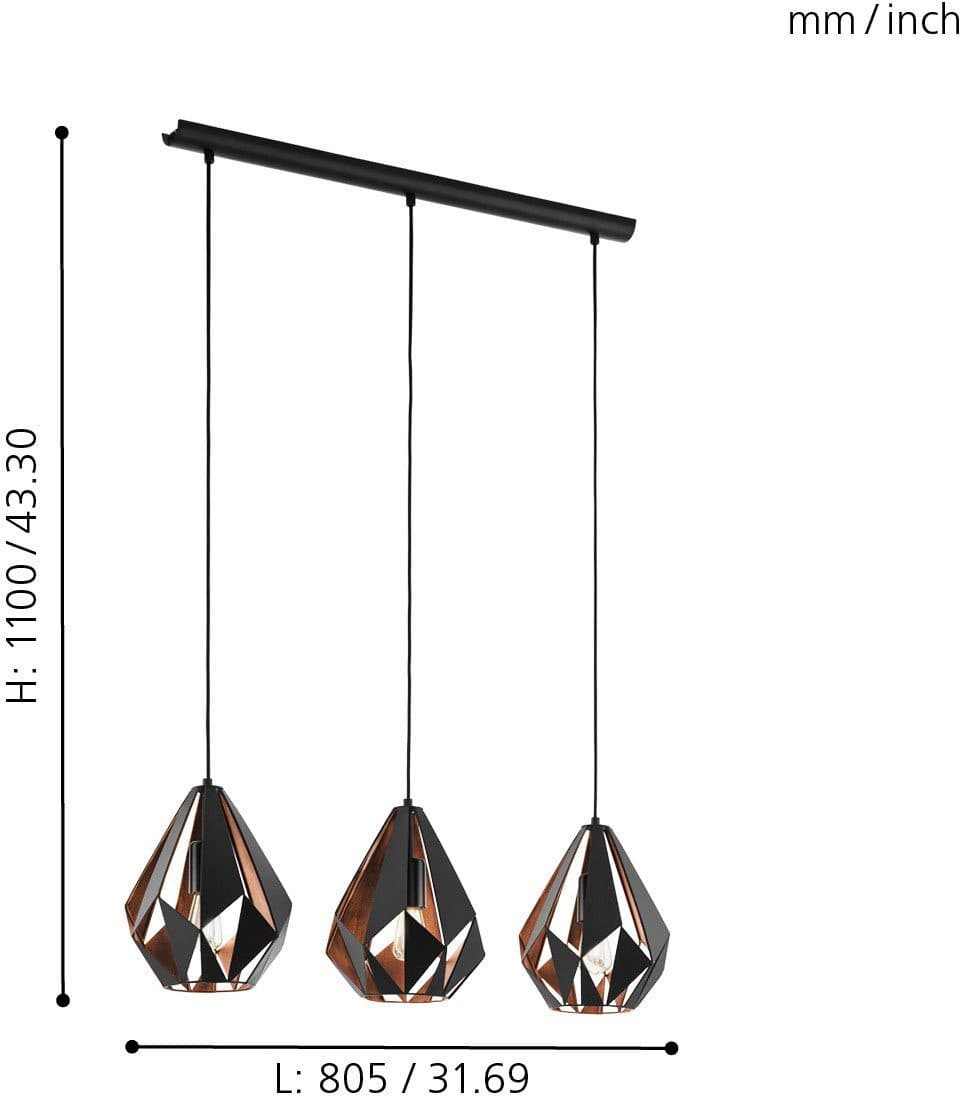 EGLO CARLTON 1 Pendelleuchte | Schwarz