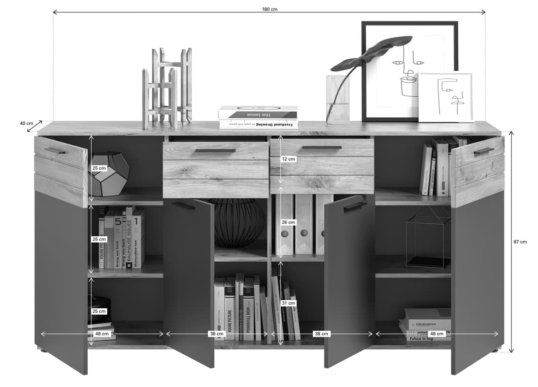 Home affaire Sideboard Riga | Holztöne