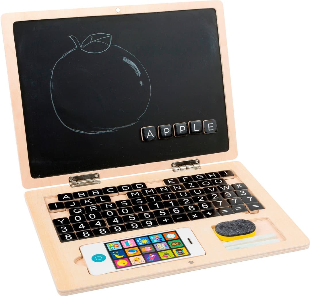 Small Foot Magnettafel Holz-Laptop | Holztöne
