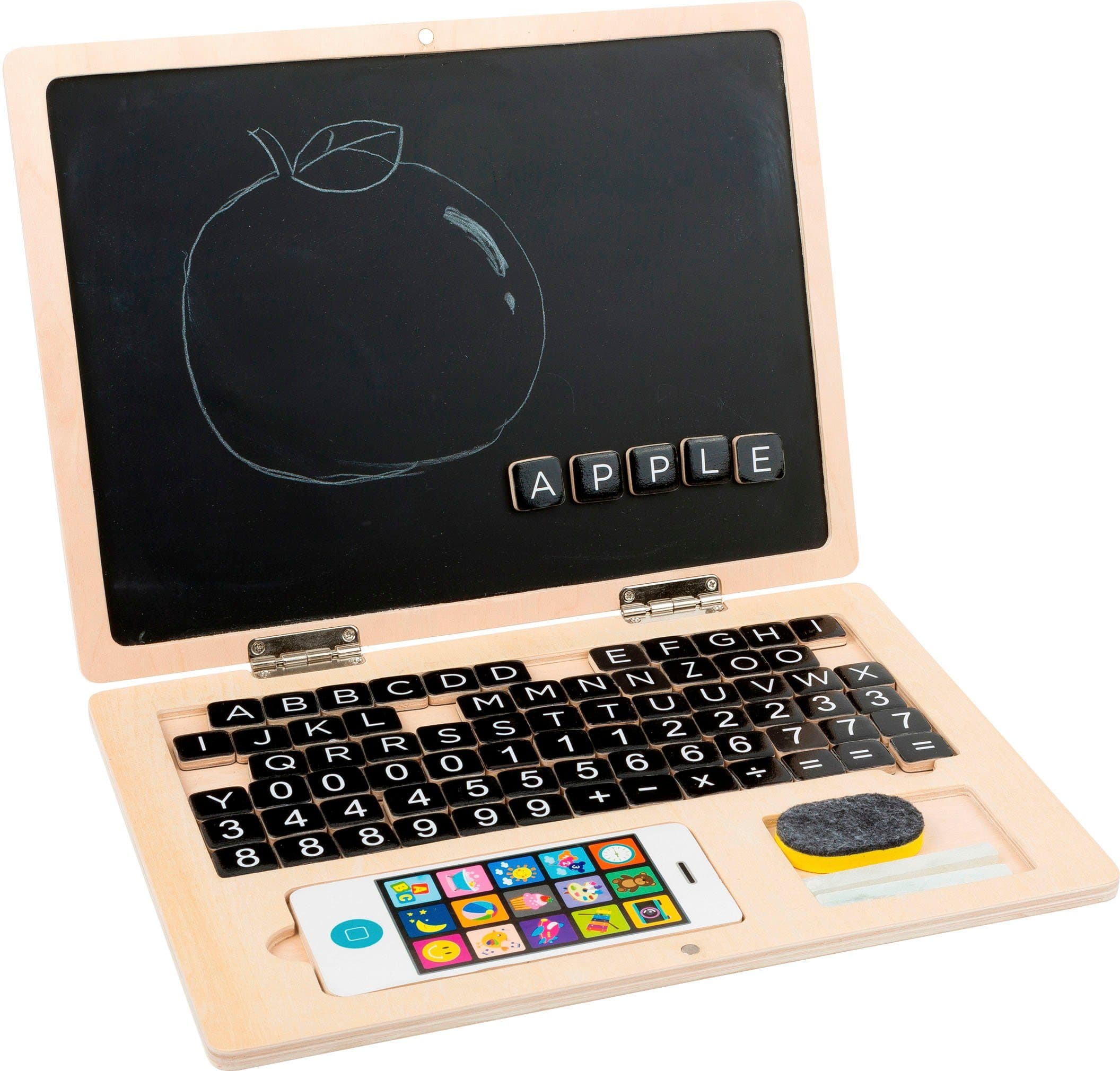 Small Foot Magnettafel Holz-Laptop | Holztöne