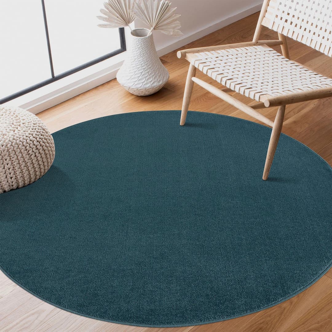 Sanat Teppich Uni | Blau