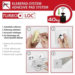 Wenko Eckregal Turbo-Loc Quadro | Silber