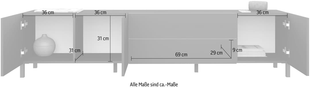 borchardt Möbel Lowboard Sophia | Grün