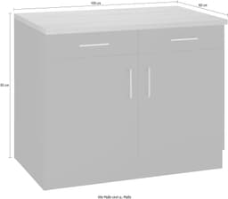 KOCHSTATION Unterschrank KS-Mali Breite 100 cm | Braun