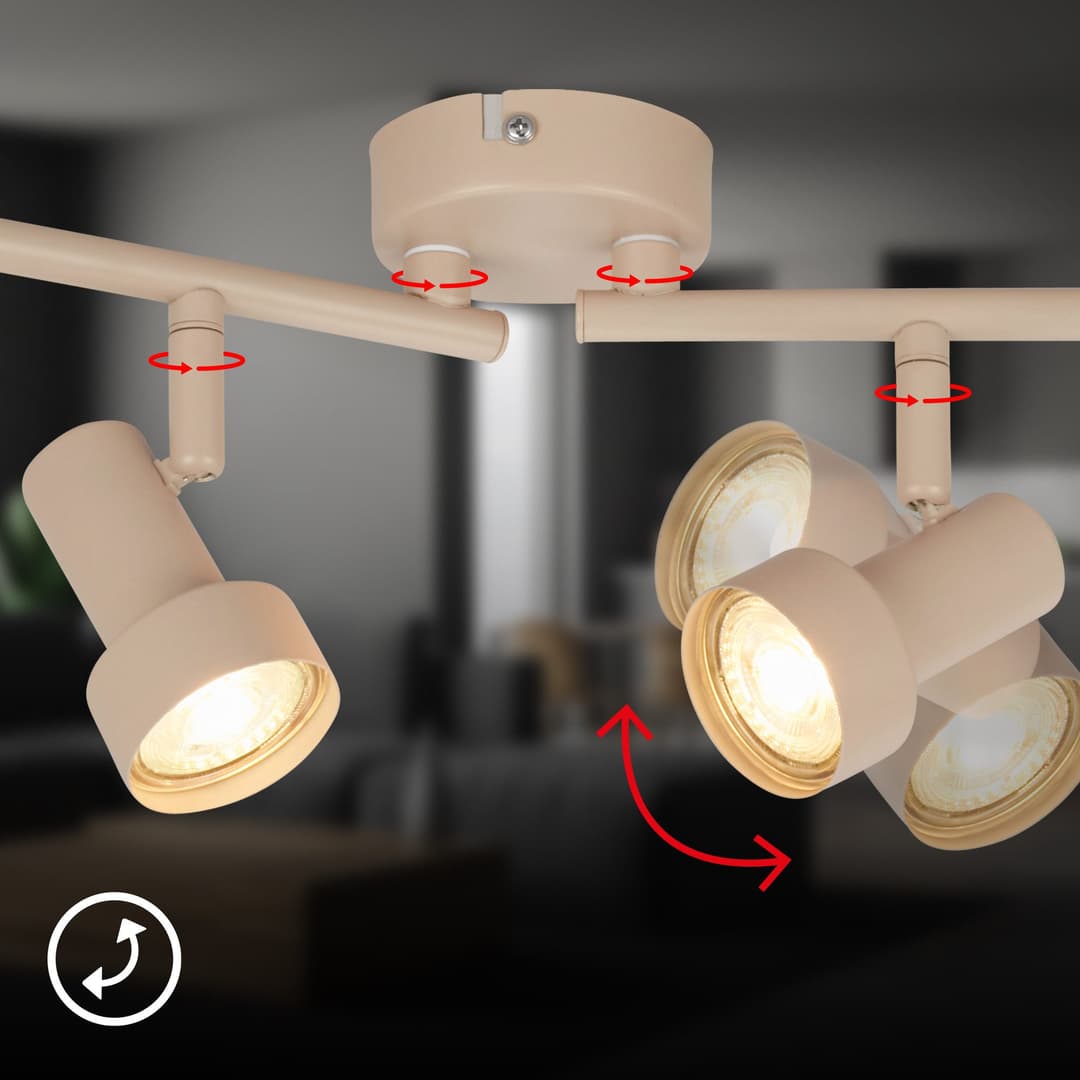 Briloner Leuchten LED Deckenspots TAPP | Beige