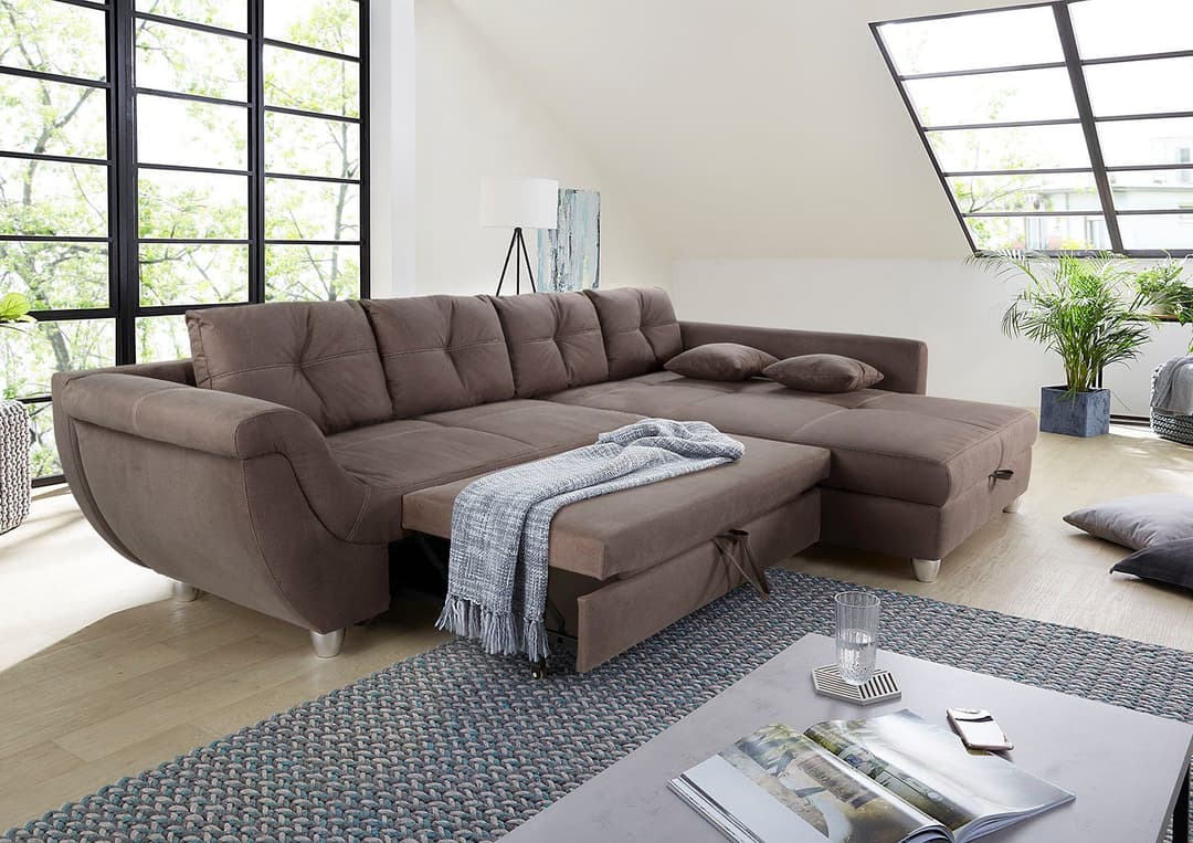 Jockenhöfer Gruppe Ecksofa Maranello L-Form | Braun