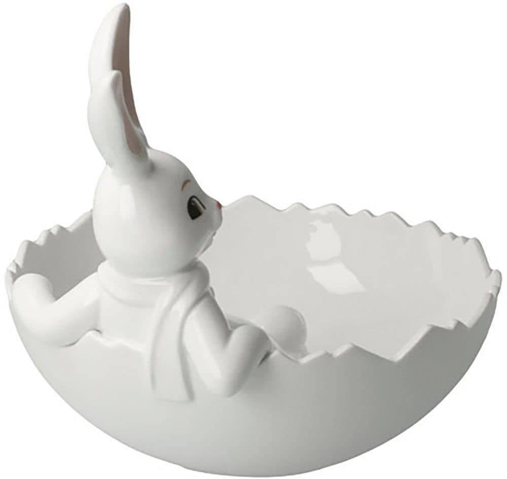 Goebel Osterhase Figur Hase mit Schale Snow White | Weiß
