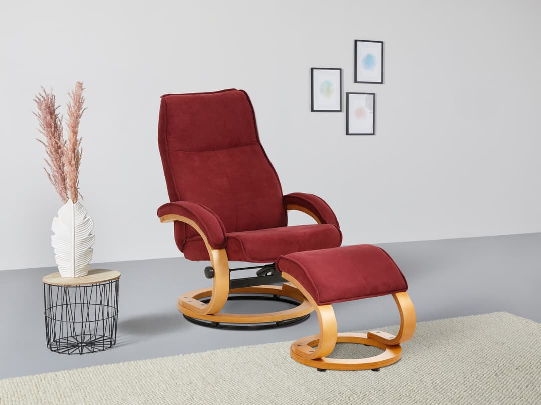 Home affaire Relaxsessel mit Hocker PARIS | Rot