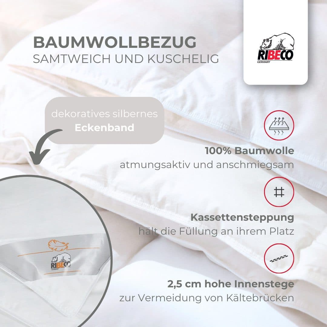 RIBECO Federbettdecke Laram | Weiß
