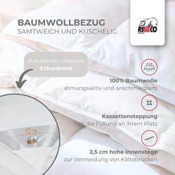 RIBECO Federbettdecke Laram | Weiß