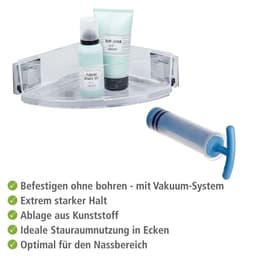 Wenko Eckregal Vacuum-Loc Quadro, 1 Etage | Silber