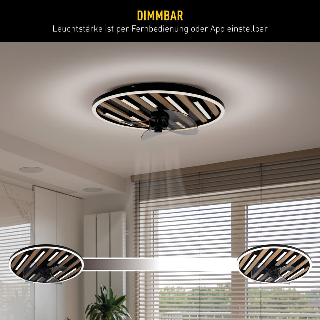 OTTO home LED Deckenleuchte Deckenventilator Vollo | Holztöne