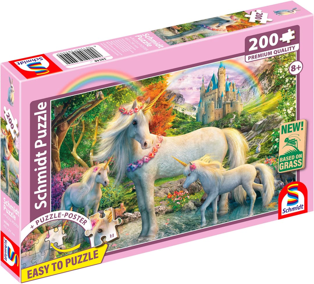 Schmidt Spiele Puzzle Einhornstute mit zwei Fohlen | Mehrfarbig