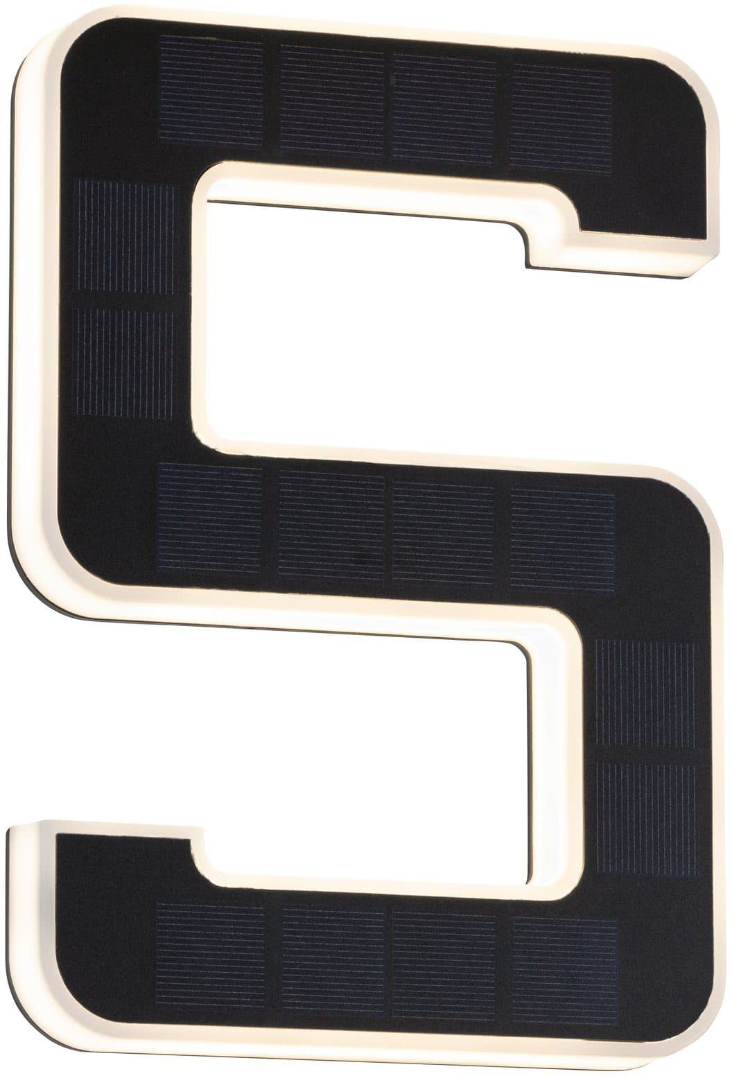 Paulmann Solar Hausnummernleuchte Ziffer 5 | Schwarz