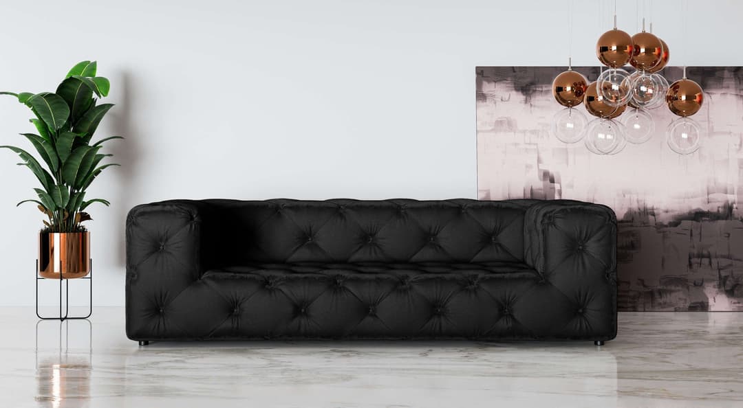 Home affaire 3-Sitzer FOLLINA | Schwarz