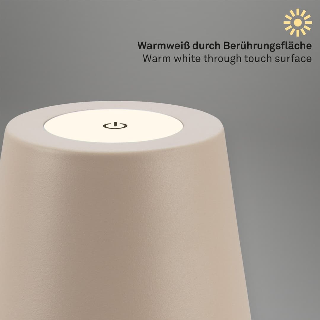 Briloner Leuchten LED Außen-Tischleuchte Coloris | Beige