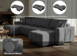 OTTO home Wohnlandschaft YLVAA U-Form | Grau
