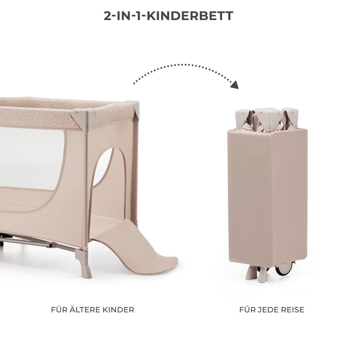 Kinderkraft Baby-Reisebett JOY 2 | Beige