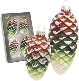 Krebs Glas Lauscha Christbaumschmuck Glas-Tannenzapfen | Mehrfarbig