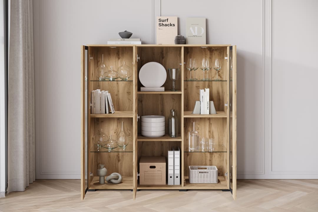 Home affaire Highboard Caro | Holztöne