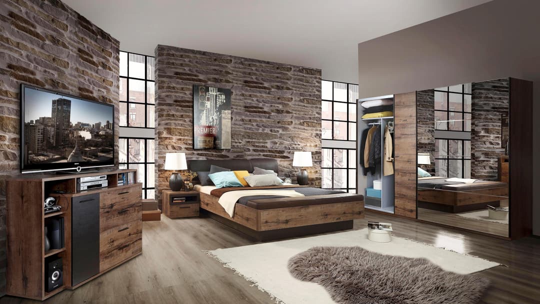 FORTE Schwebetürenschrank Jacky | Holztöne