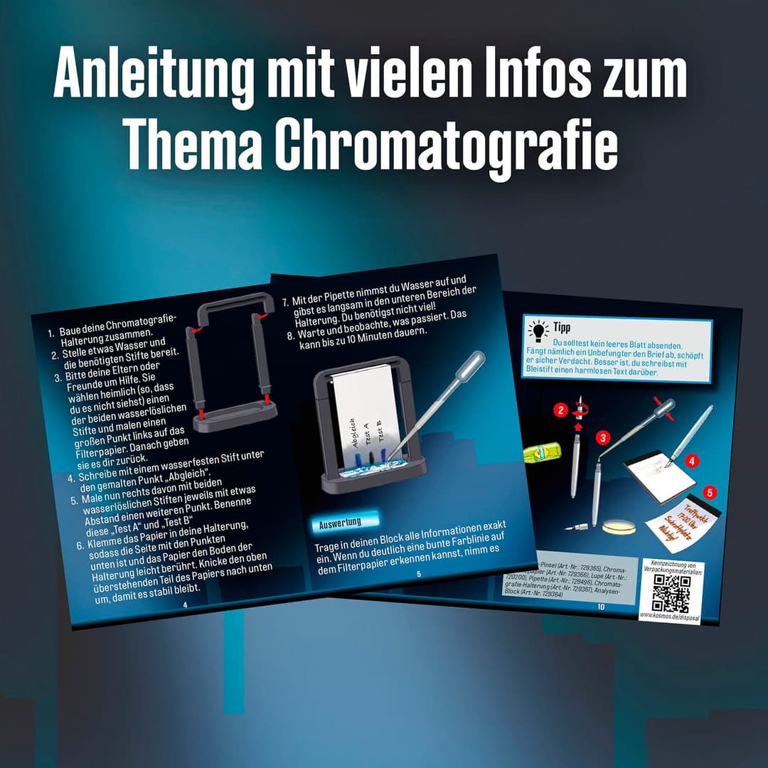 Kosmos Experimentierkasten Die drei ??? Schrift-Labor | Mehrfarbig
