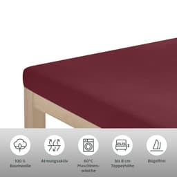 OTTO home Spannbettlaken Topper Basic | Rot
