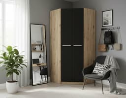 priess Eckkleiderschrank Barcelona | Holztöne