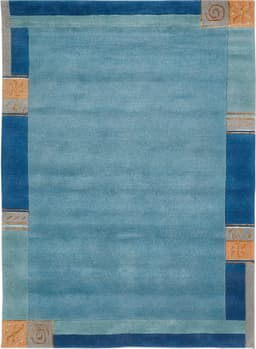 LUXOR living Wollteppich India | Blau