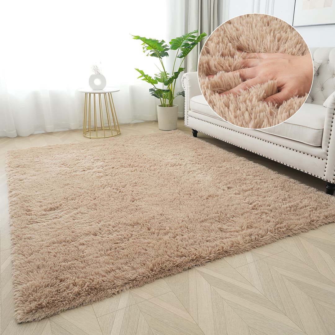 OTTO home Hochflor-Teppich Leava | Braun