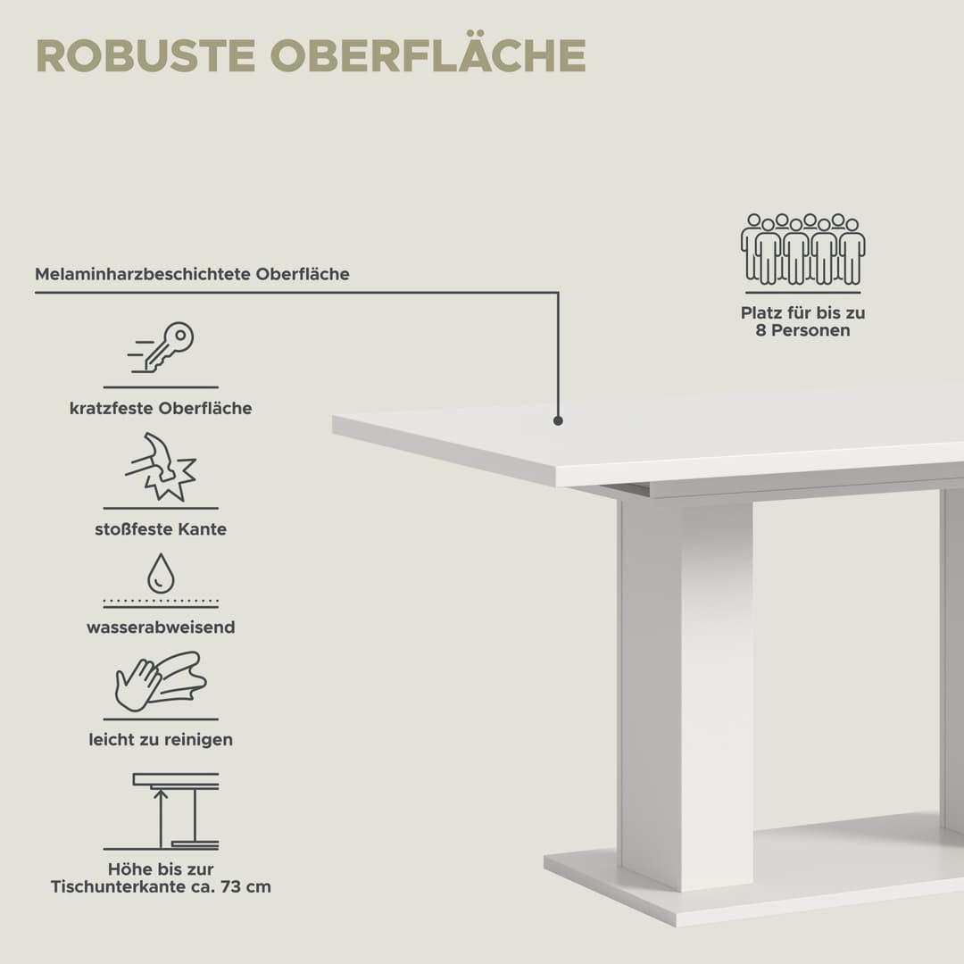 Home affaire Esstisch Motus | Weiß