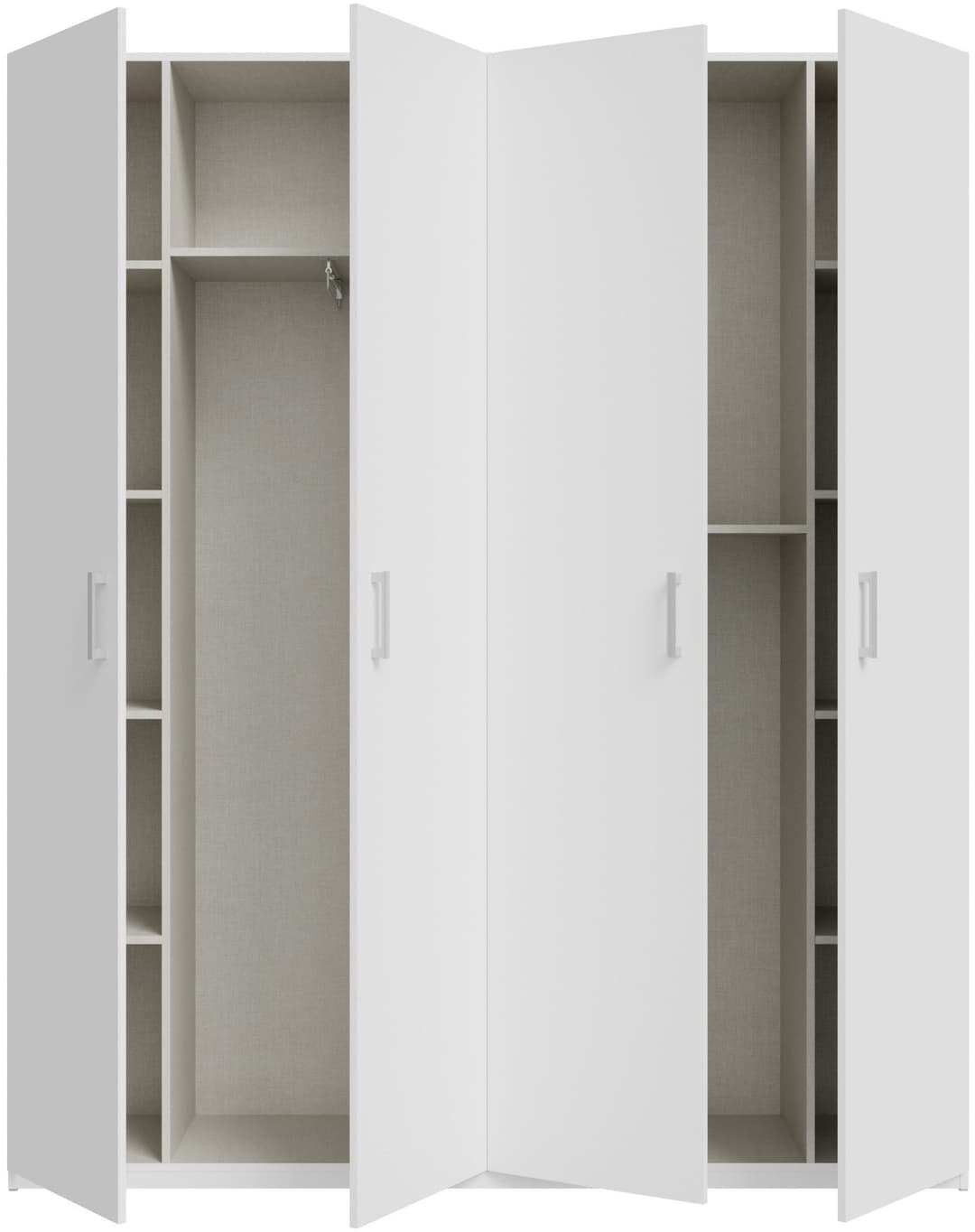 FORTE Kleiderschrank | Weiß