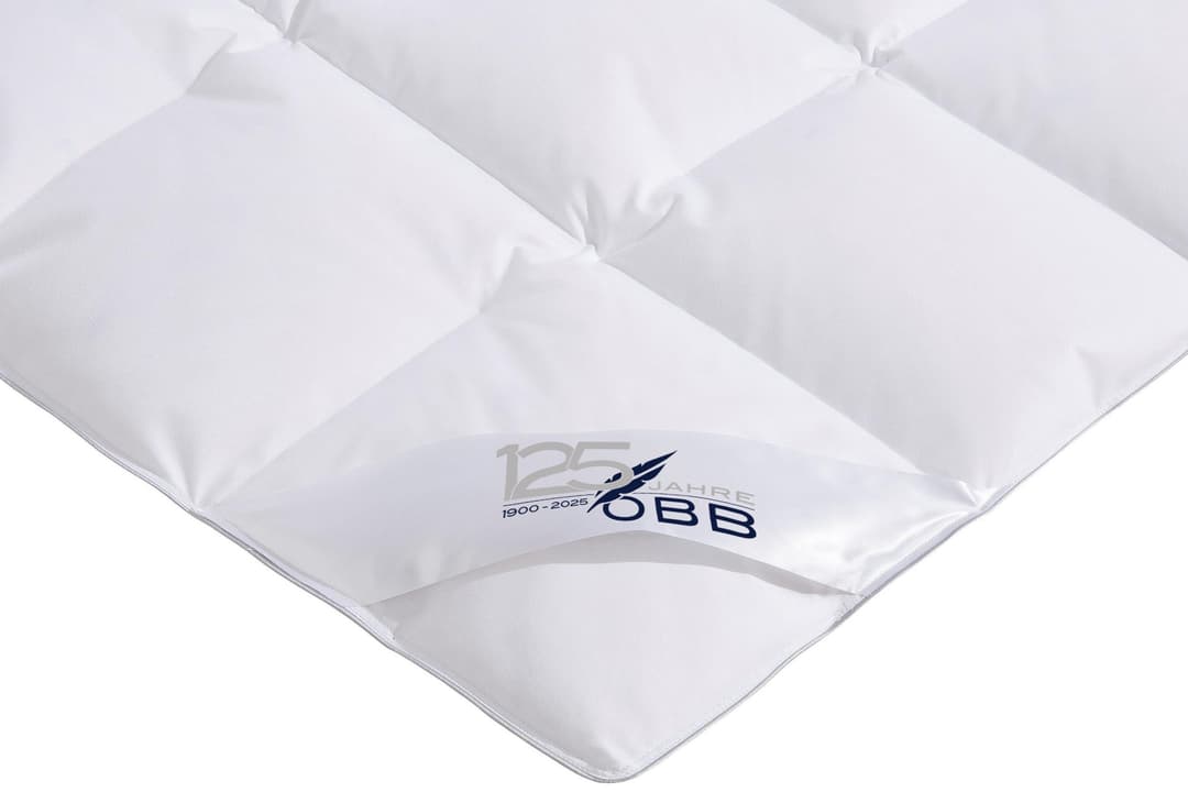 OBB Edition 125 Jahre Daunenbettdecke und Kopfkissen Set | Weiß