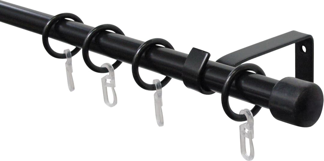 GARDINIA Gardinenstange Set | Schwarz