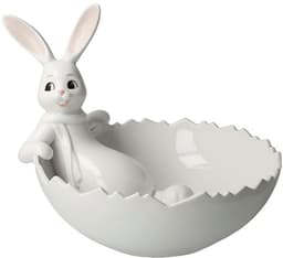 Goebel Osterhase Figur Hase mit Schale Snow White | Weiß