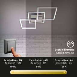 Briloner Leuchten LED Deckenleuchte FRAME | Silber