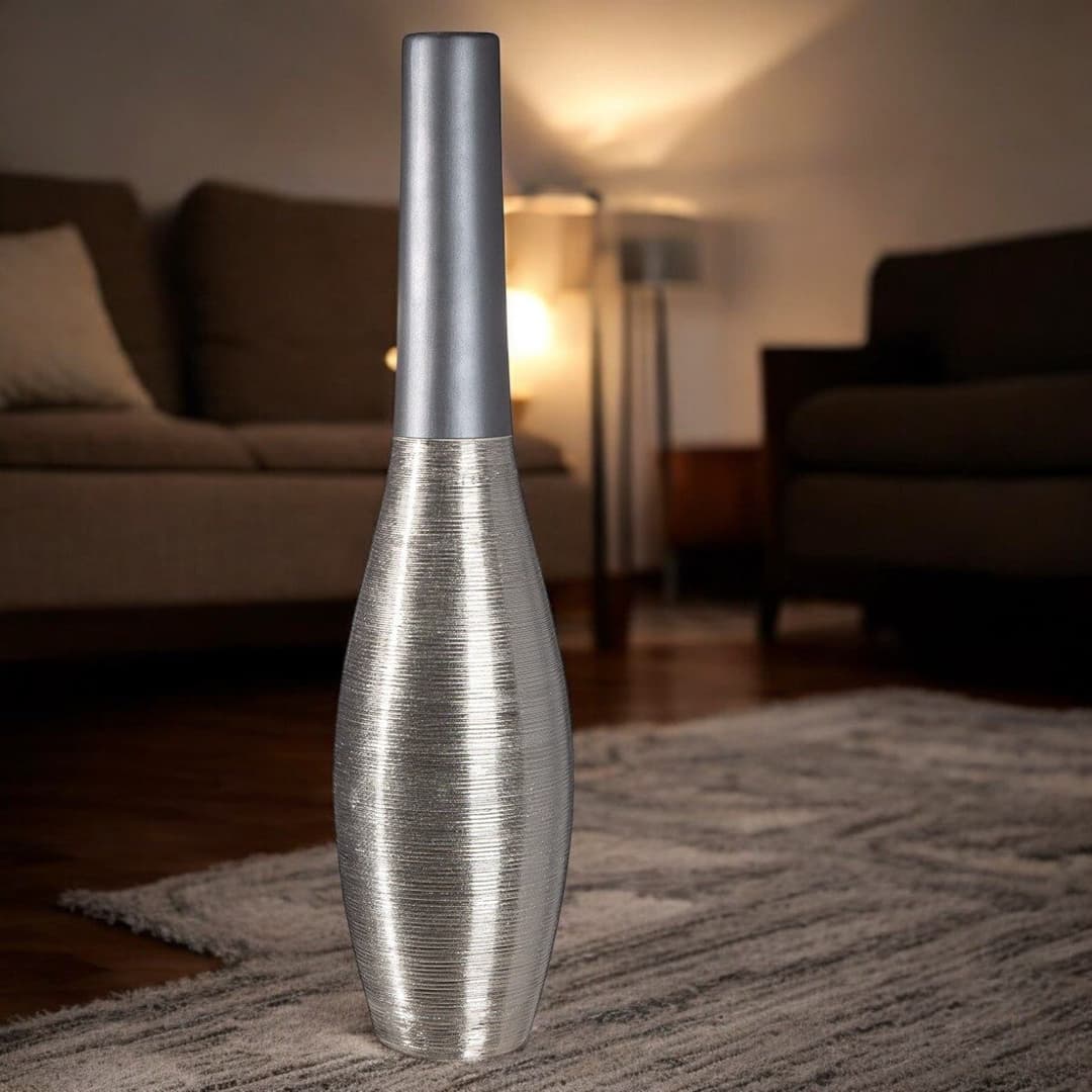 GILDE Bodenvase Kegel London | Grau