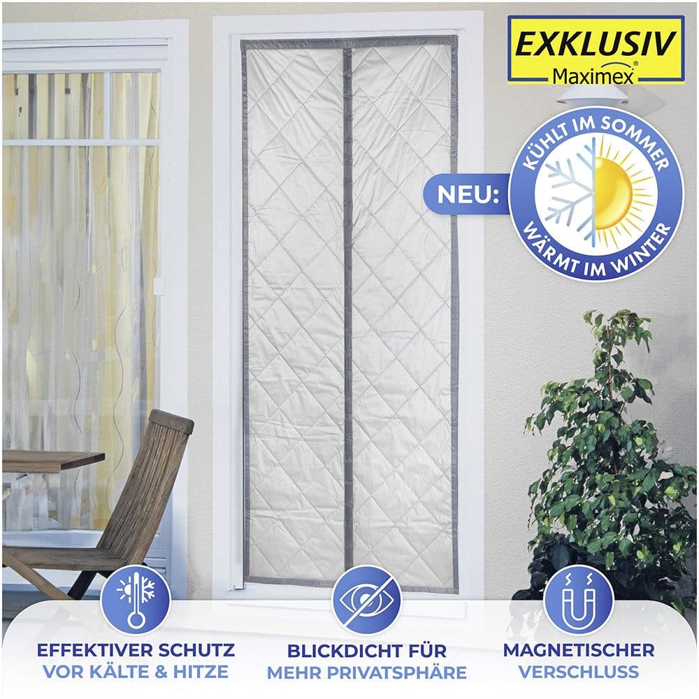 Maximex Türvorhang Wärmeschutz 2in1 | Grau