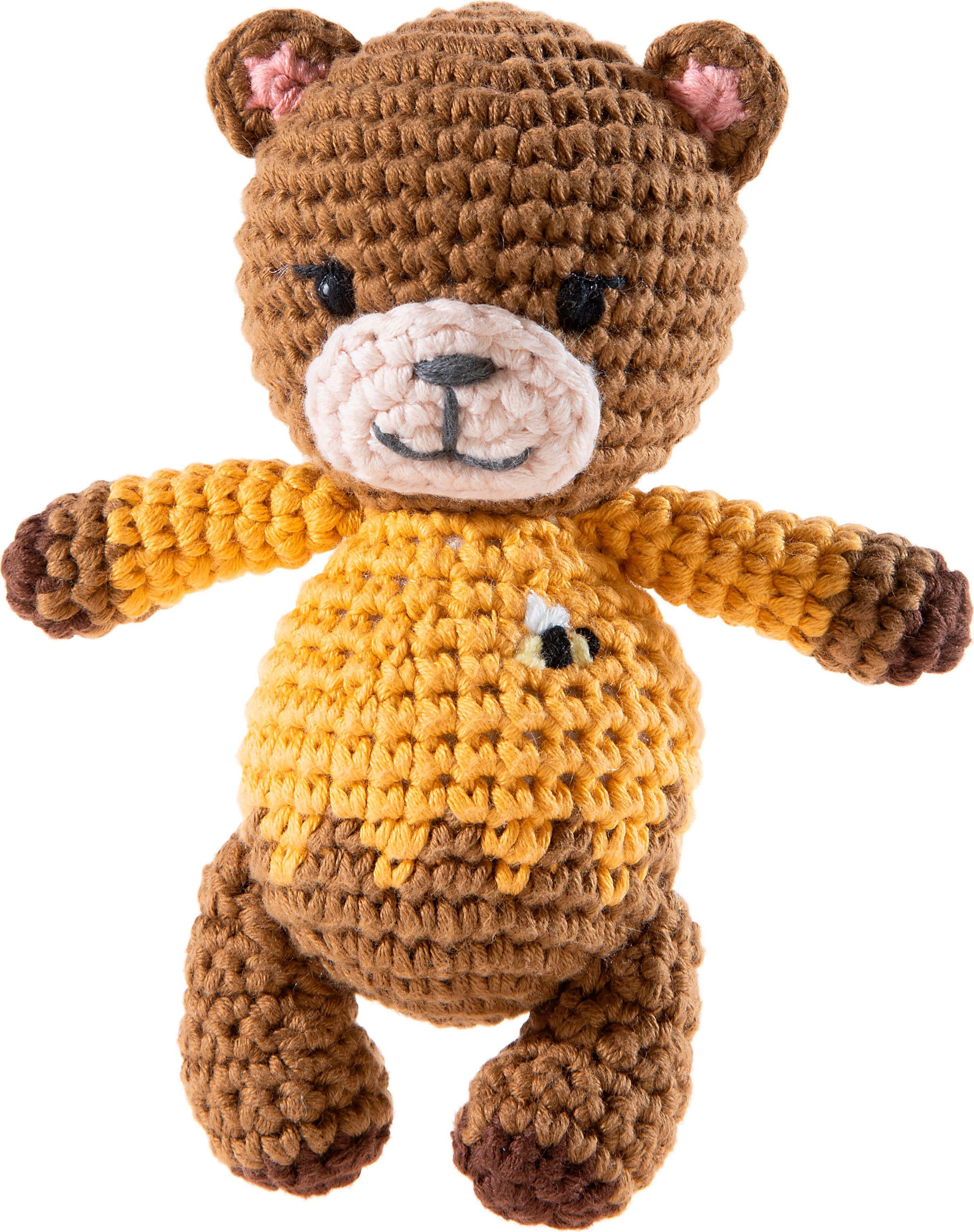Heunec® Kuscheltier Crochi, Häkel-Freund Bär | Braun