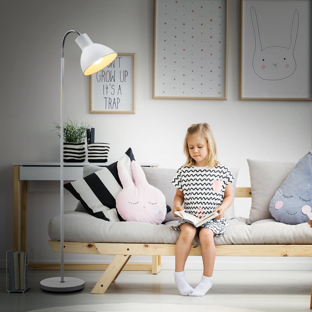 B.K.Licht LED Stehlampe | Weiß