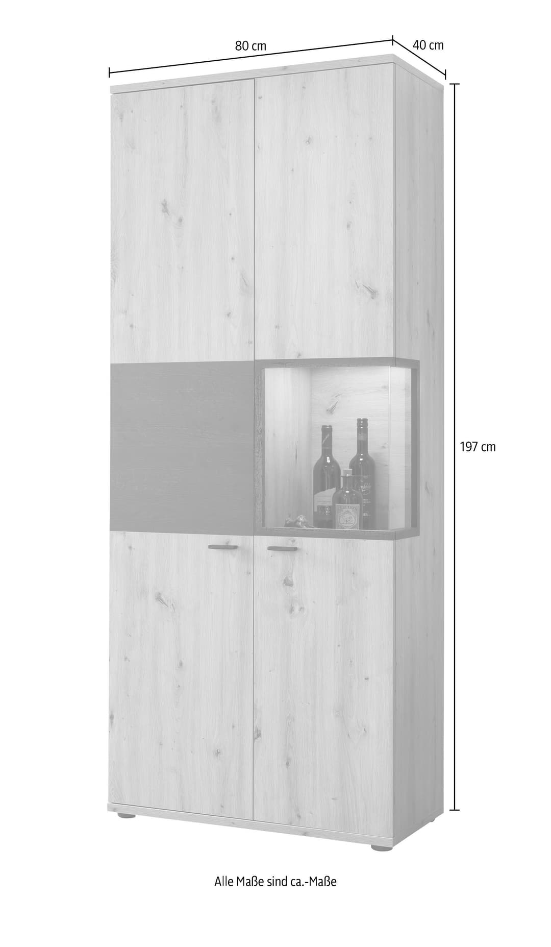 HELA Vitrine Atlanta | Holztöne